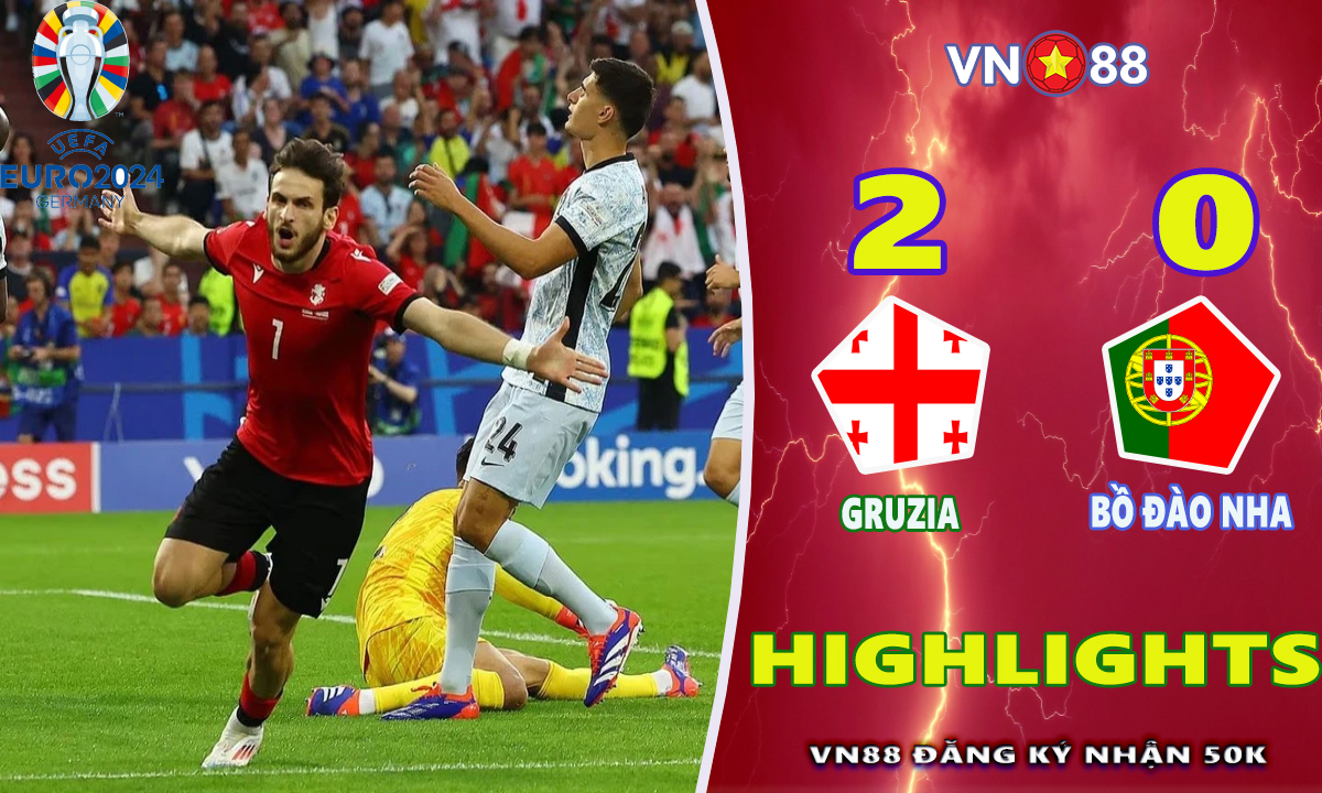 Hightlights EURO 2024 |  Gruzia 2-0 Bồ Đào Nha