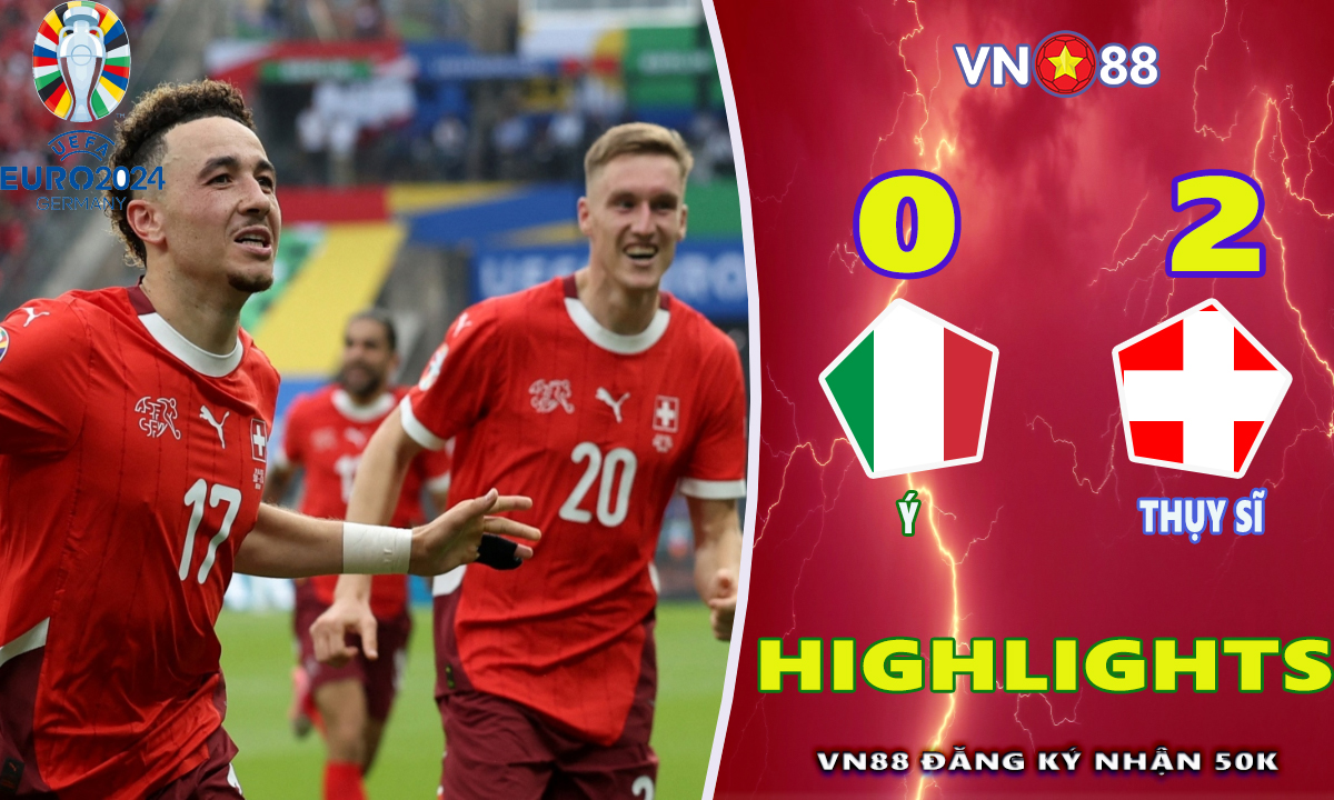 Hightlights EURO 2024 |  Italy 0-2 Thụy Sĩ